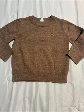 Kids Brown Crewneck Sweater - Soft Knit Top